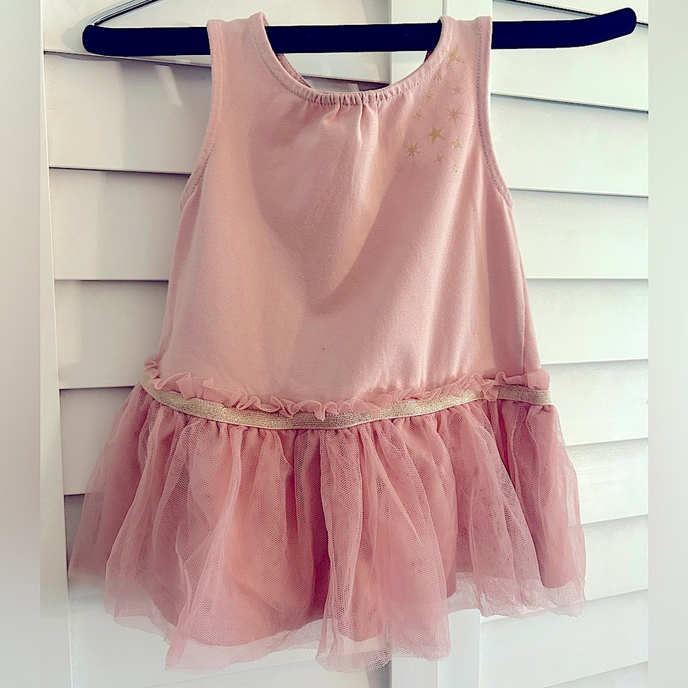 Baby Pink Tule Sleeveless Dress